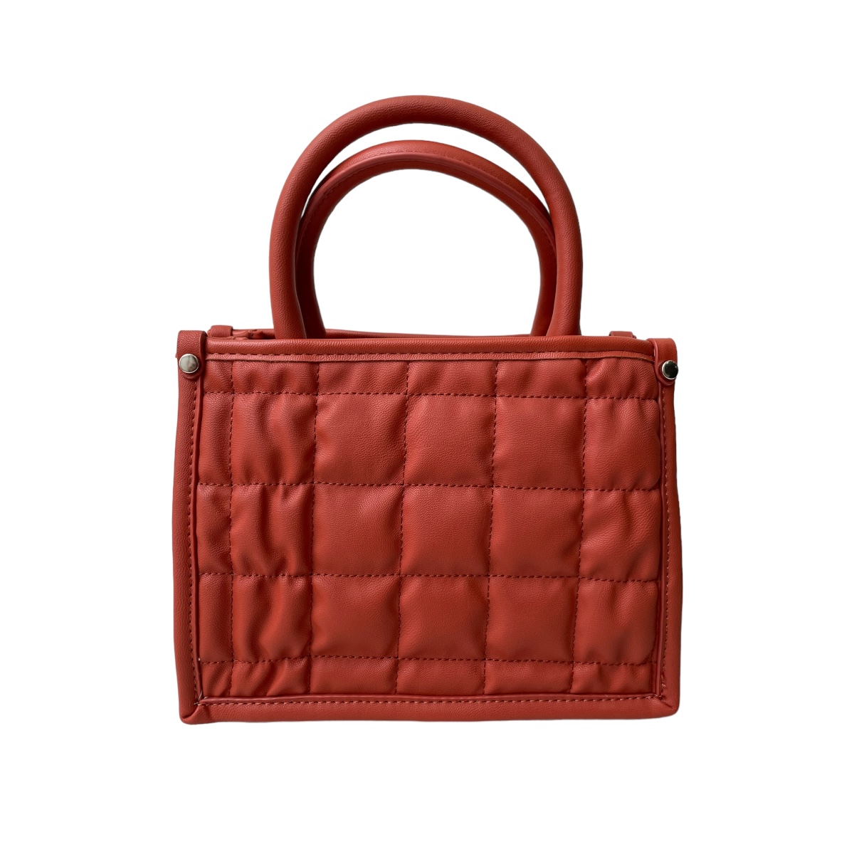 Bolsa Steve Madden Mini Tote Bniko Squares Rust Naranja