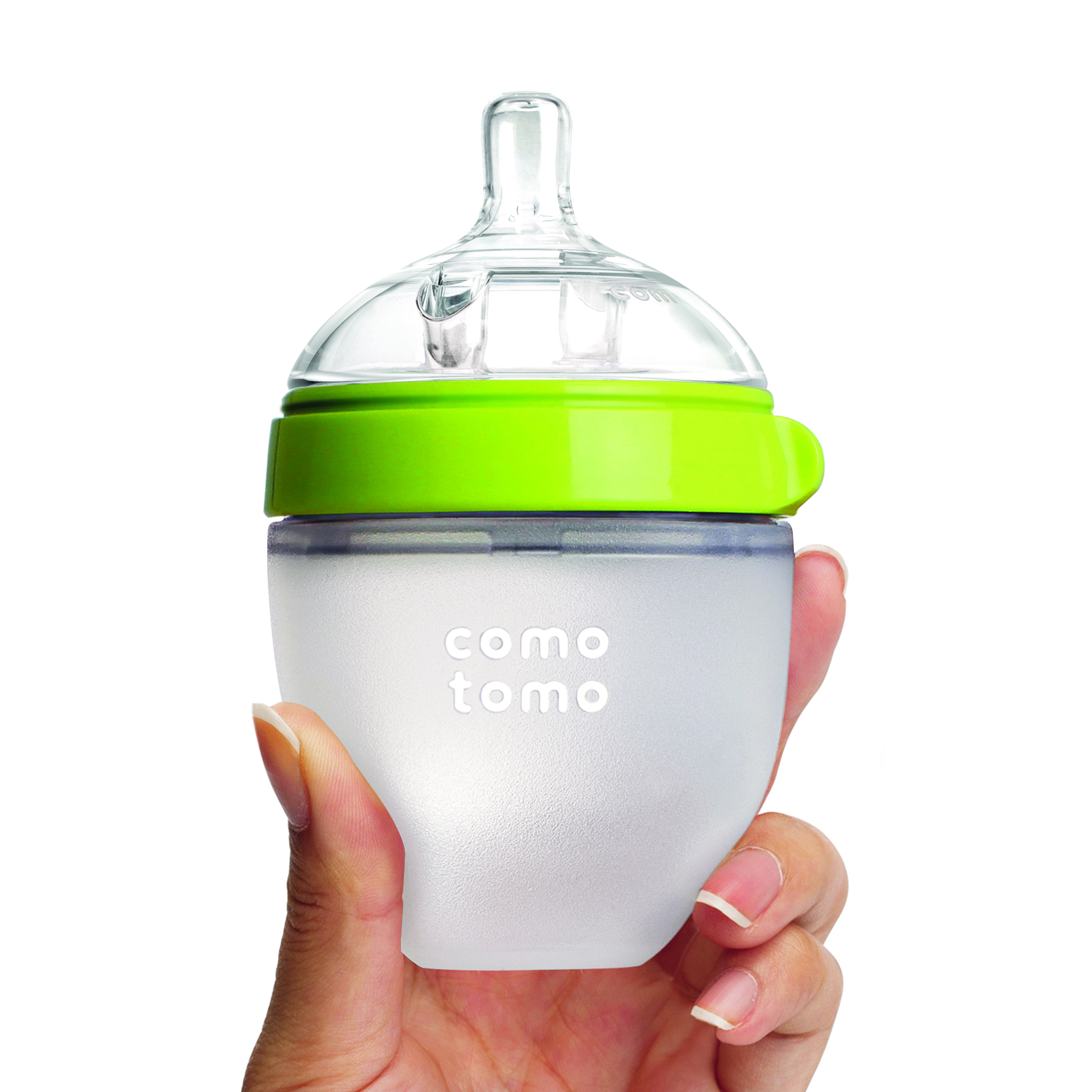 Biberón Comotomo Tacto Natural Flujo Lento 0-3 Meses 150 Ml 2 Piezas Verde