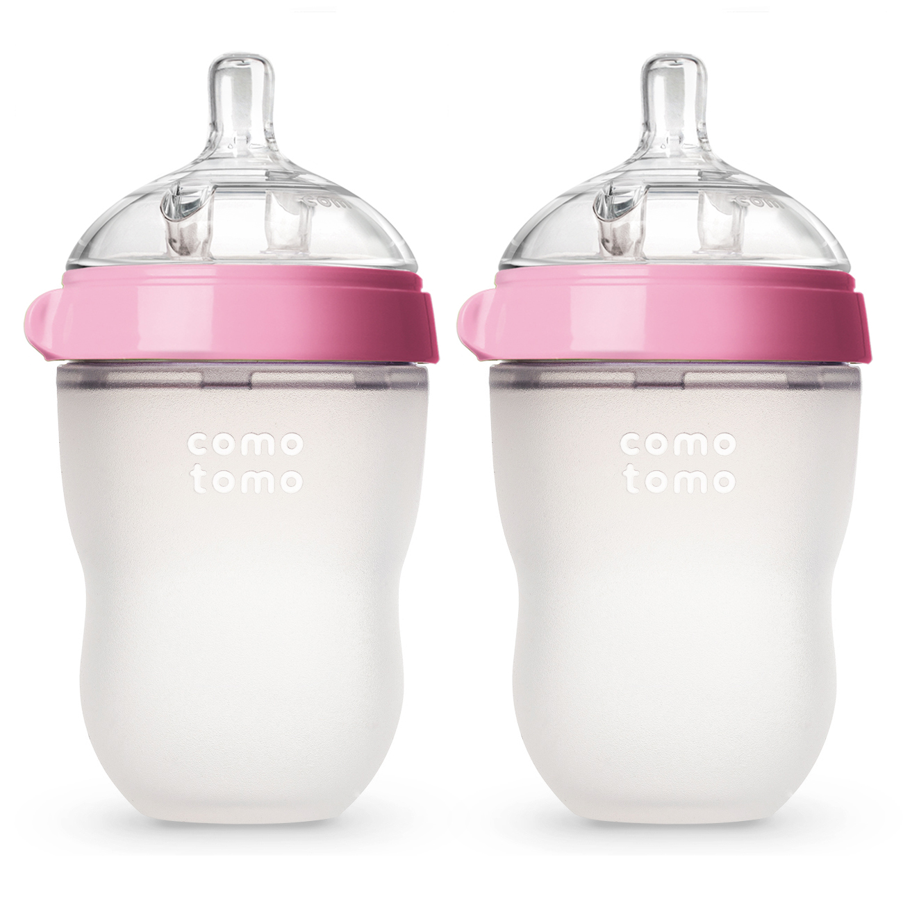 Biberón Comotomo Tacto Natural Flujo Medio 3-6 Meses 250 Ml 2 Piezas Rosa