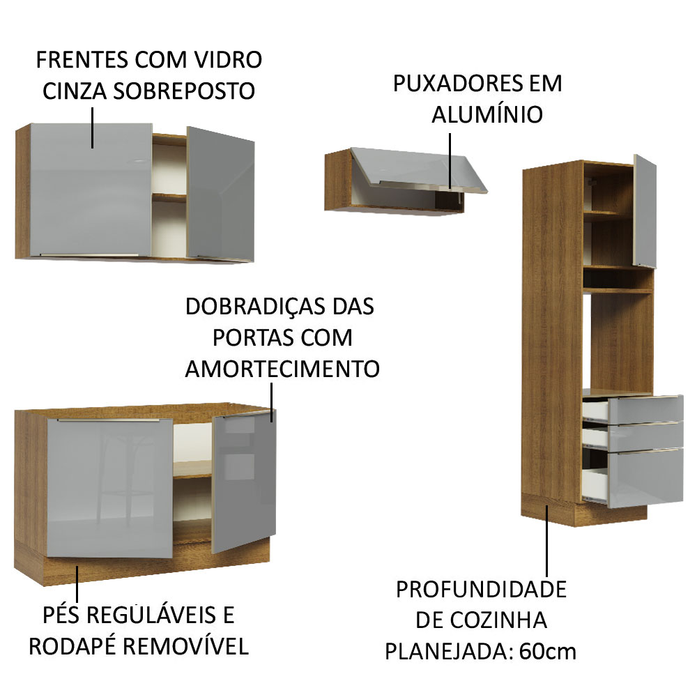Cocina Integral Completa Modular Madesa Lux 260cm MG 05.