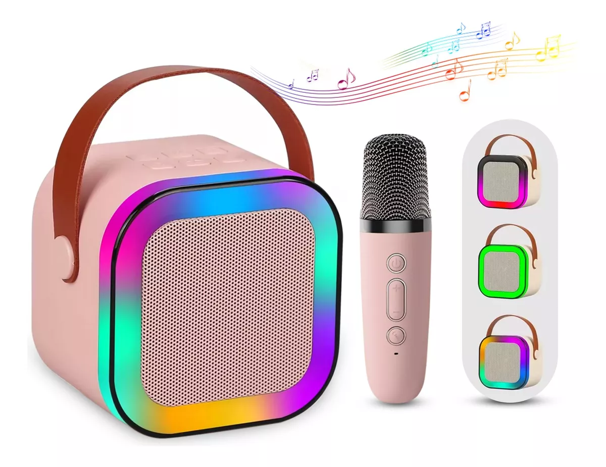 Mini Bocina Karaoke Con Bluetooth Y Micrófono Inalámbrico