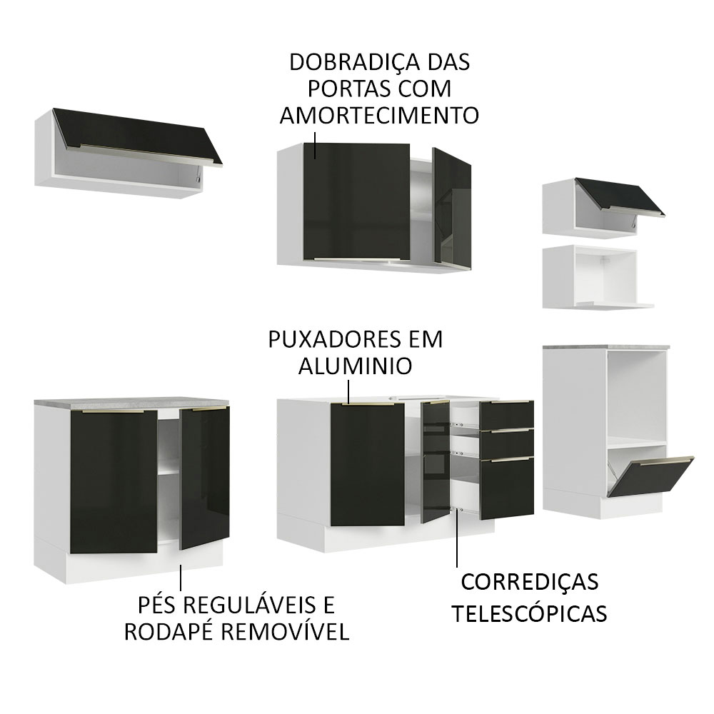 Cocina Integral Completa Modular Madesa Lux 260cm BN 07.