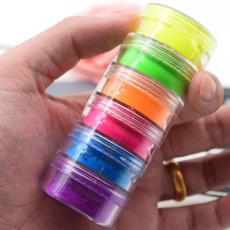 Polvo Neón Sombras De Ojos O Pigmento De Uñas 6 Colores