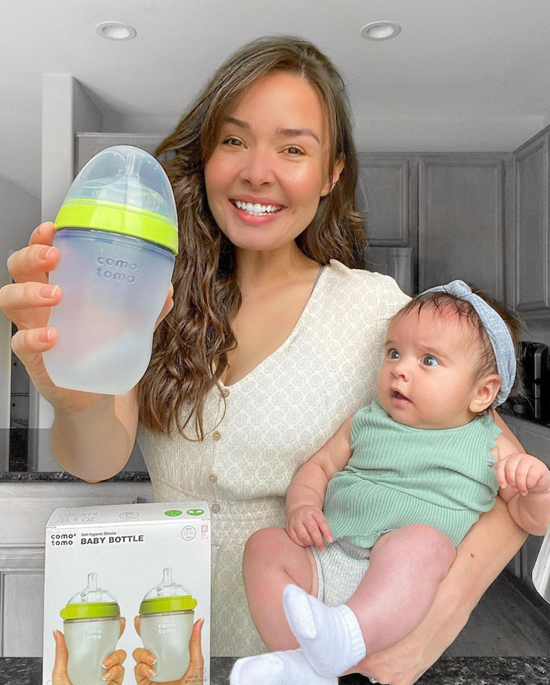 Biberón Comotomo Tacto Natural Flujo Medio 3-6 Meses 250 Ml 2 Piezas Verde