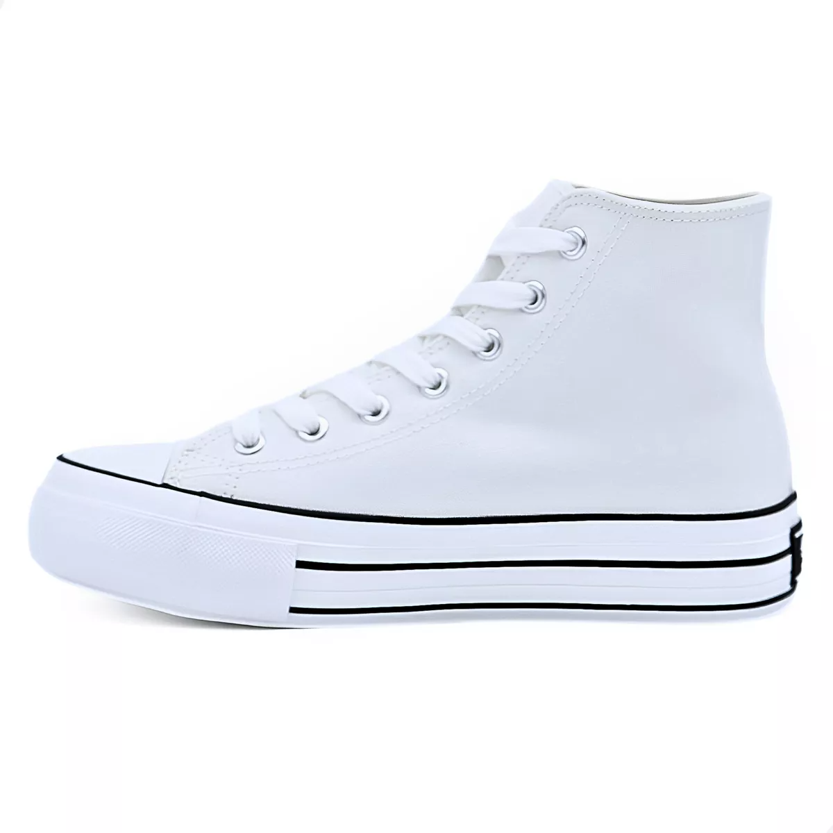 Tenis Andrea Sneaker Plataforma Dama Cómodo Blanco Urbano.