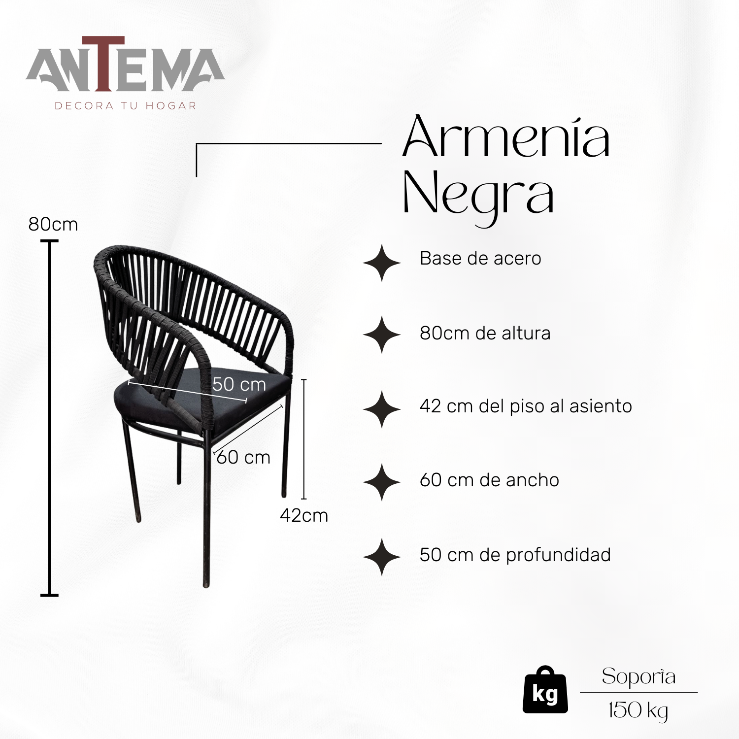 Antema Silla Armenia Negra 