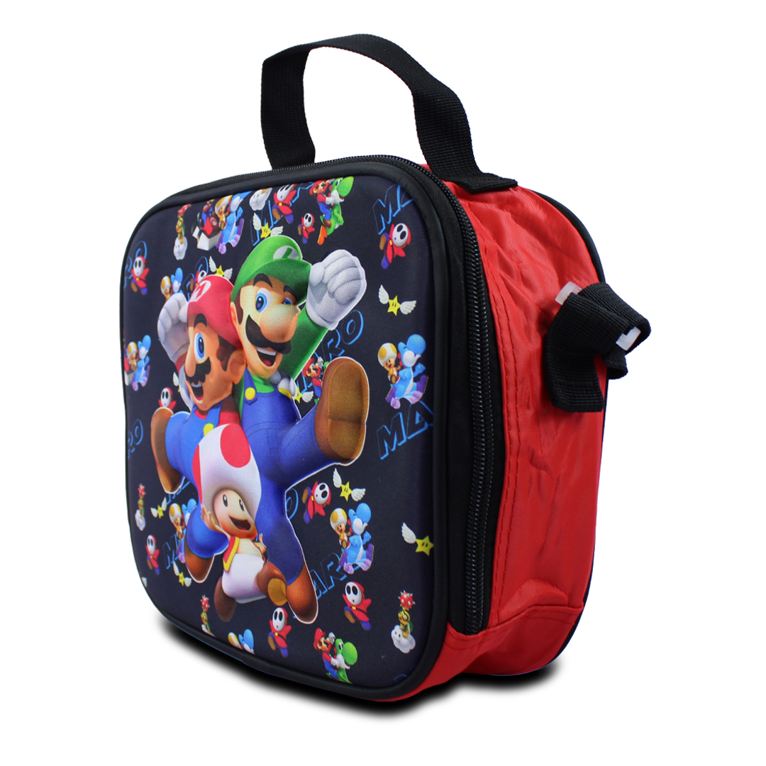 Kit Escolar Mochila Lonchera Y Lapicera De Mario Bross Para Niños.