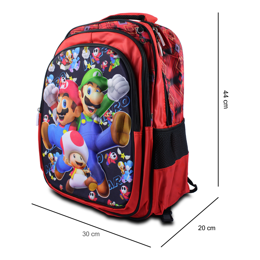 Kit Escolar Mochila Lonchera Y Lapicera De Mario Bross Para Niños.