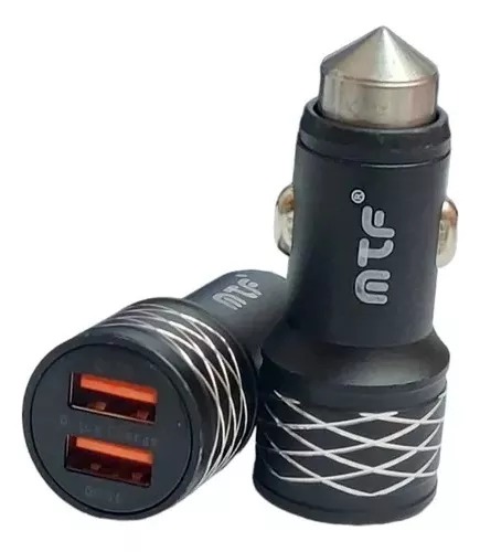 Turbo Cargador De Auto Mtf 36w Carga Rápida Con 2 Salidas.