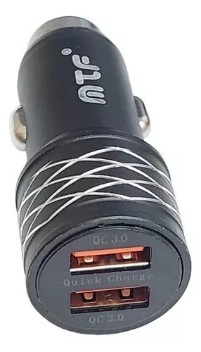 Turbo Cargador De Auto Mtf 36w Carga Rápida Con 2 Salidas.