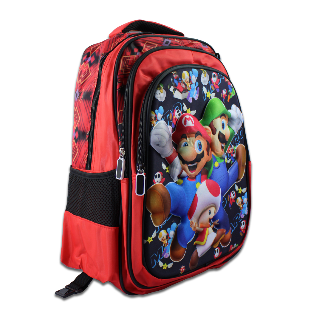 Kit Escolar Mochila Lonchera Y Lapicera De Mario Bross Para Niños.