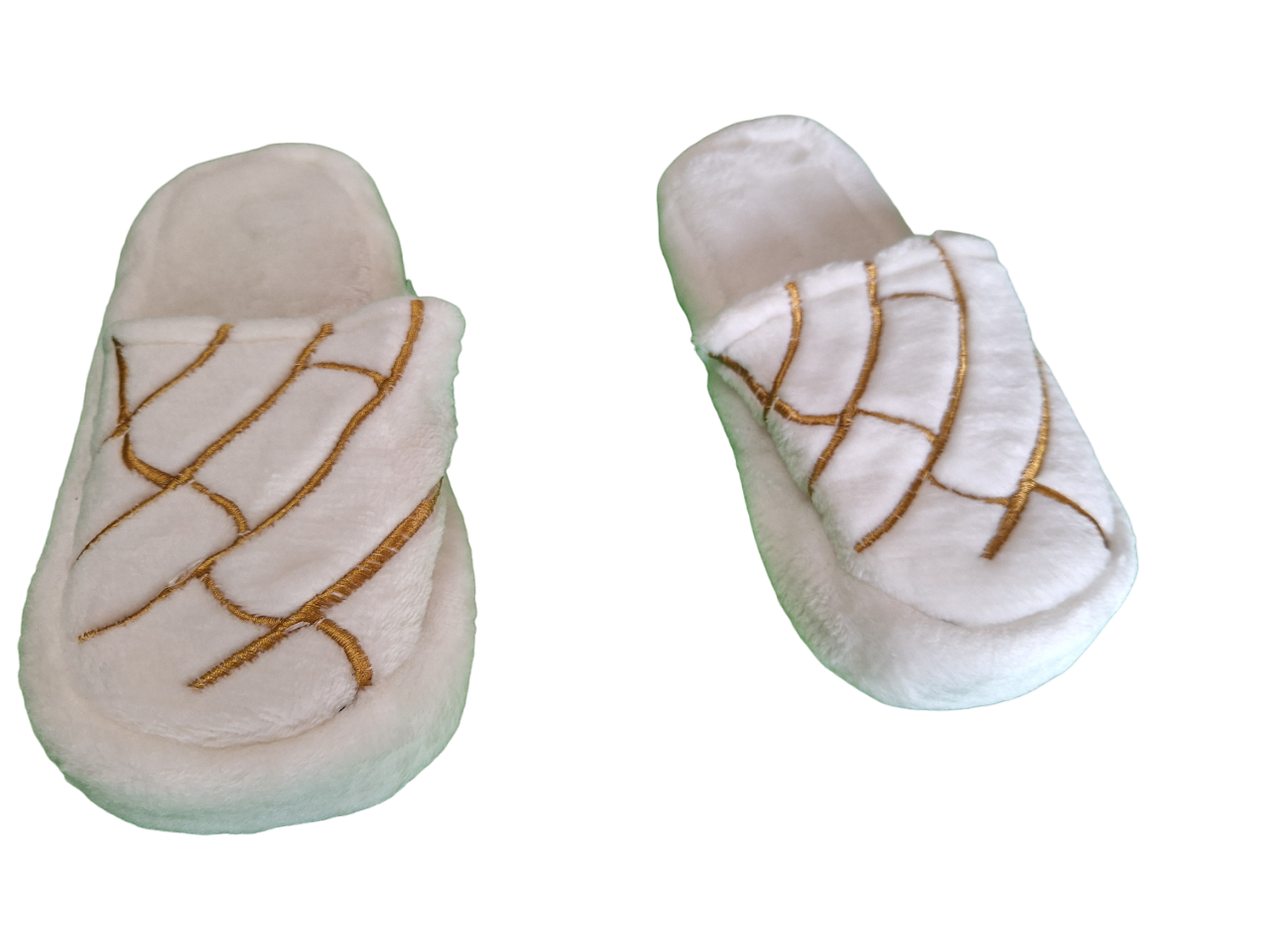 Pantuflas Cómodas Color Blanco Para Dama Hermoso Diseño Concha