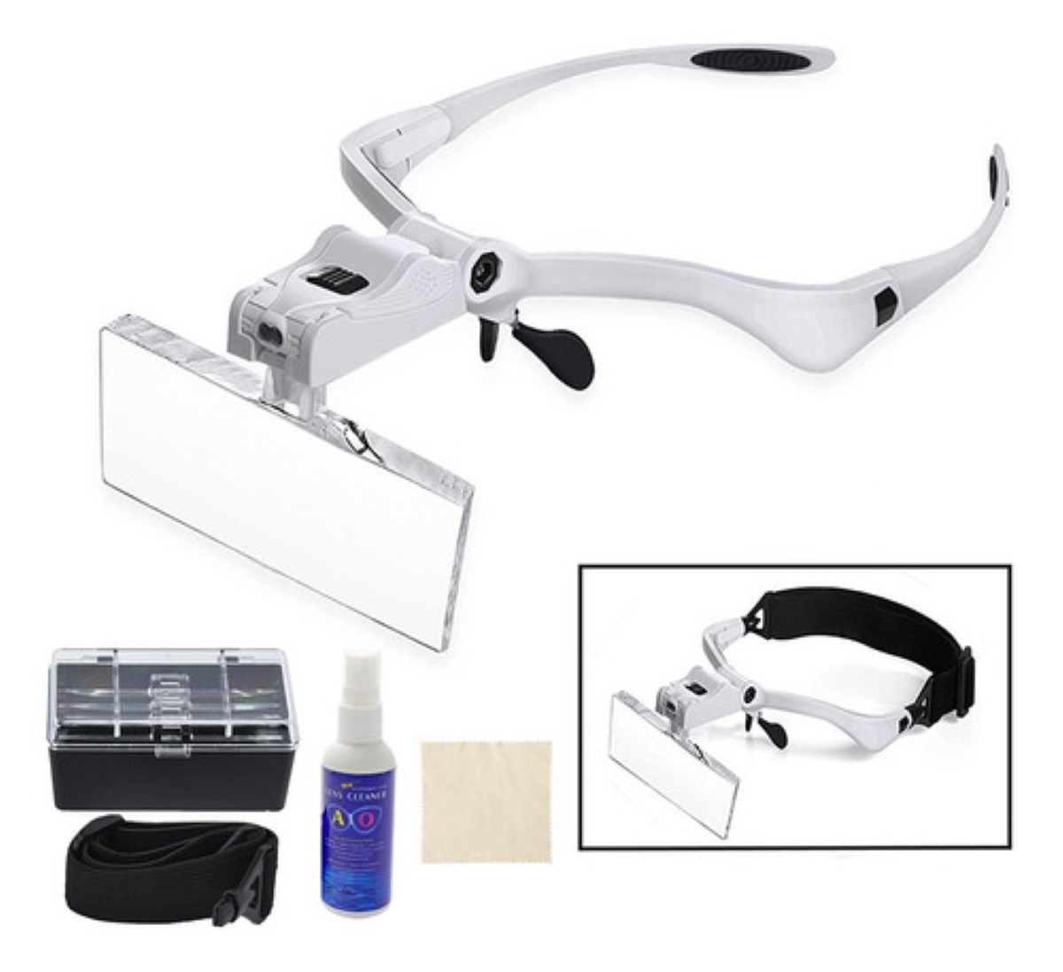 Lentes Lupa Luz Led Para Extensión De Pestañas,microblading