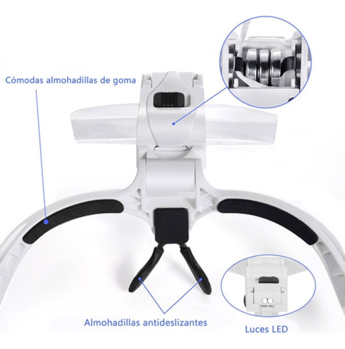 Lentes Lupa Luz Led Para Extensión De Pestañas,microblading