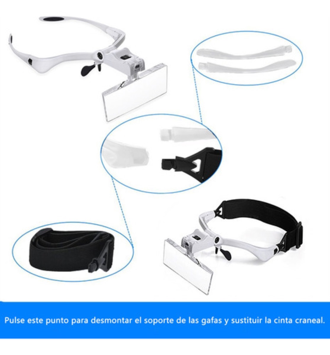 Lentes Lupa Luz Led Para Extensión De Pestañas,microblading