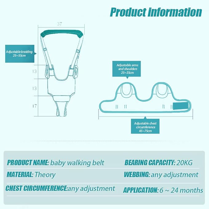 Arnés para Caminar Bebés 3 en 1 Arnes de Seguridad para Niños Infantil Halter Cinturón Anticaída Ajustable con Entrepierna Desmontable&Babero /Portátil Caminador para Bebés Levántate y Caminar Learning Helper Seguridad Funcional de 7 a 24 Meses (Azul).
