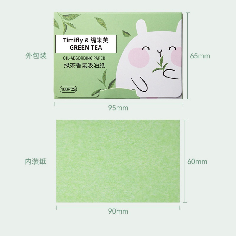 Papel Absorbente Facial Grasa Papel Arroz Té Verde 100 Hojas