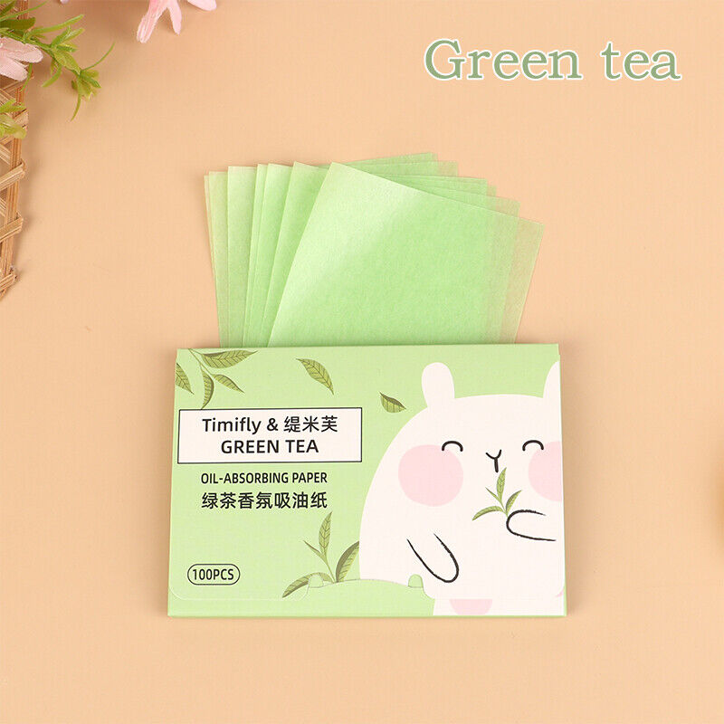 Papel Absorbente Facial Grasa Papel Arroz Té Verde 100 Hojas