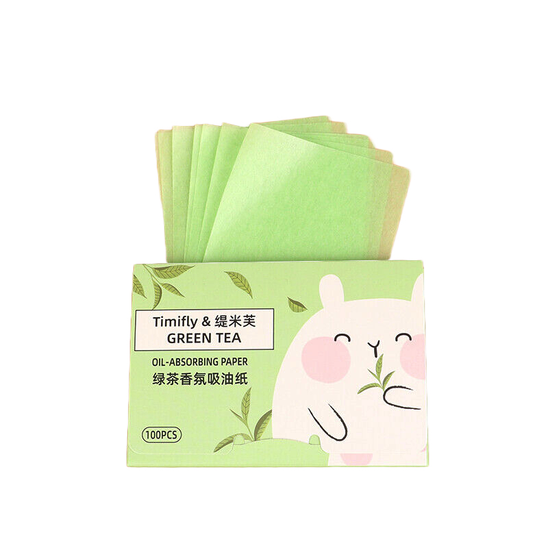 Papel Absorbente Facial Grasa Papel Arroz Té Verde 100 Hojas