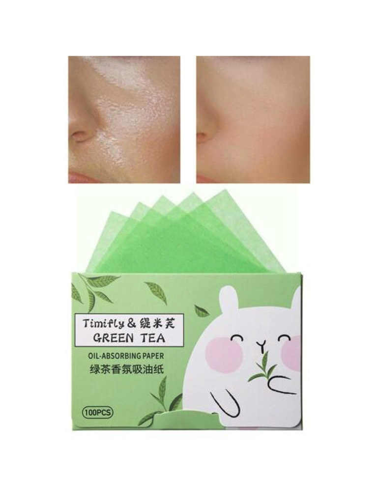 Papel Absorbente Facial Grasa Papel Arroz Té Verde 100 Hojas