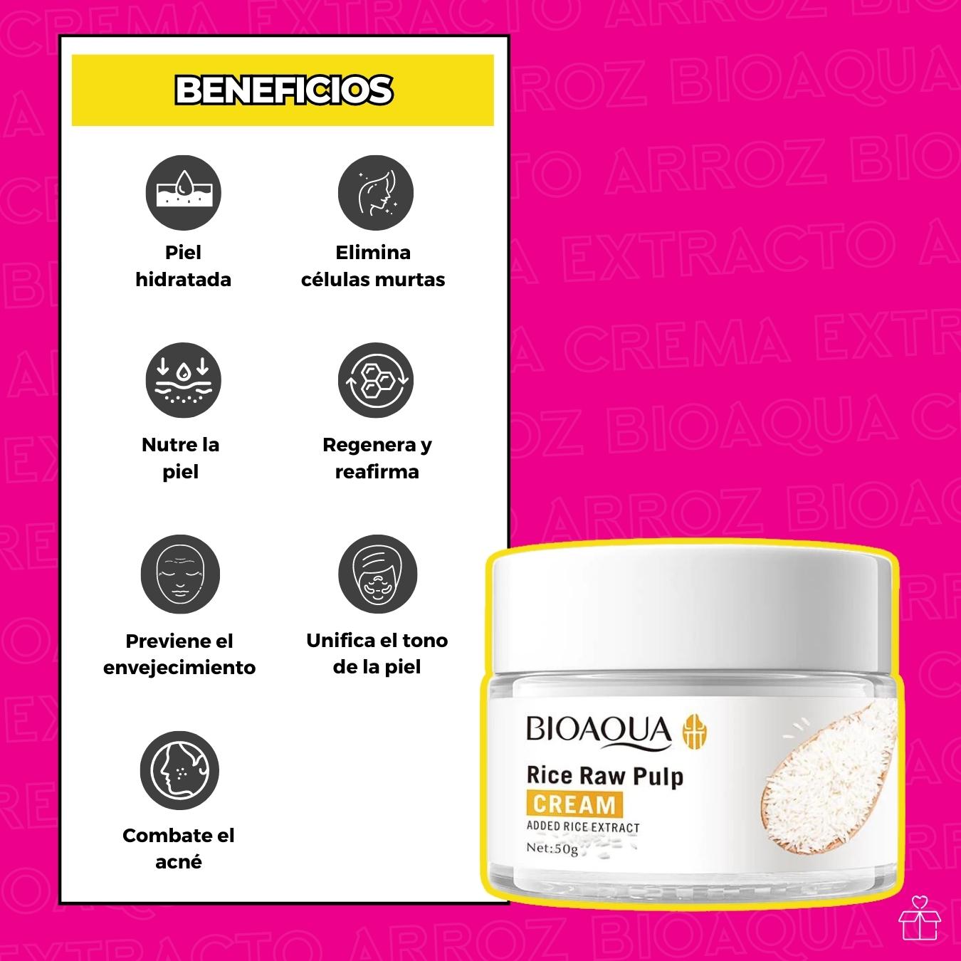 Crema Hidratante Con Extracto de Arroz .