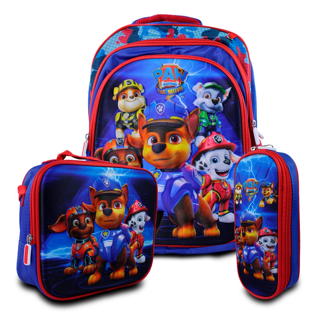Kit Escolar Mochila Lonchera Y Lapicera De Paw Patrol Para Niños