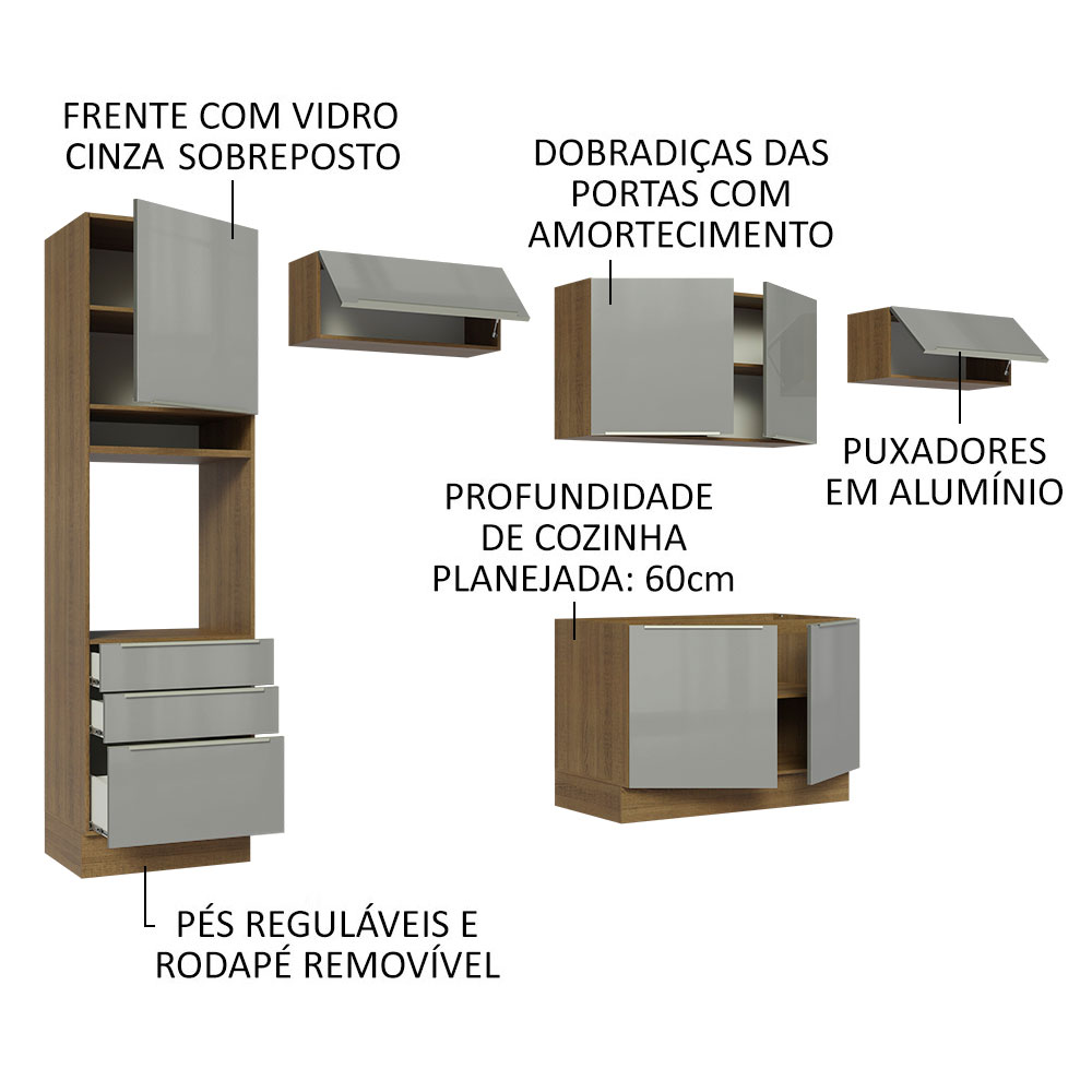 Cocina Integral Completa Modular Madesa Lux 340cm MG 01.