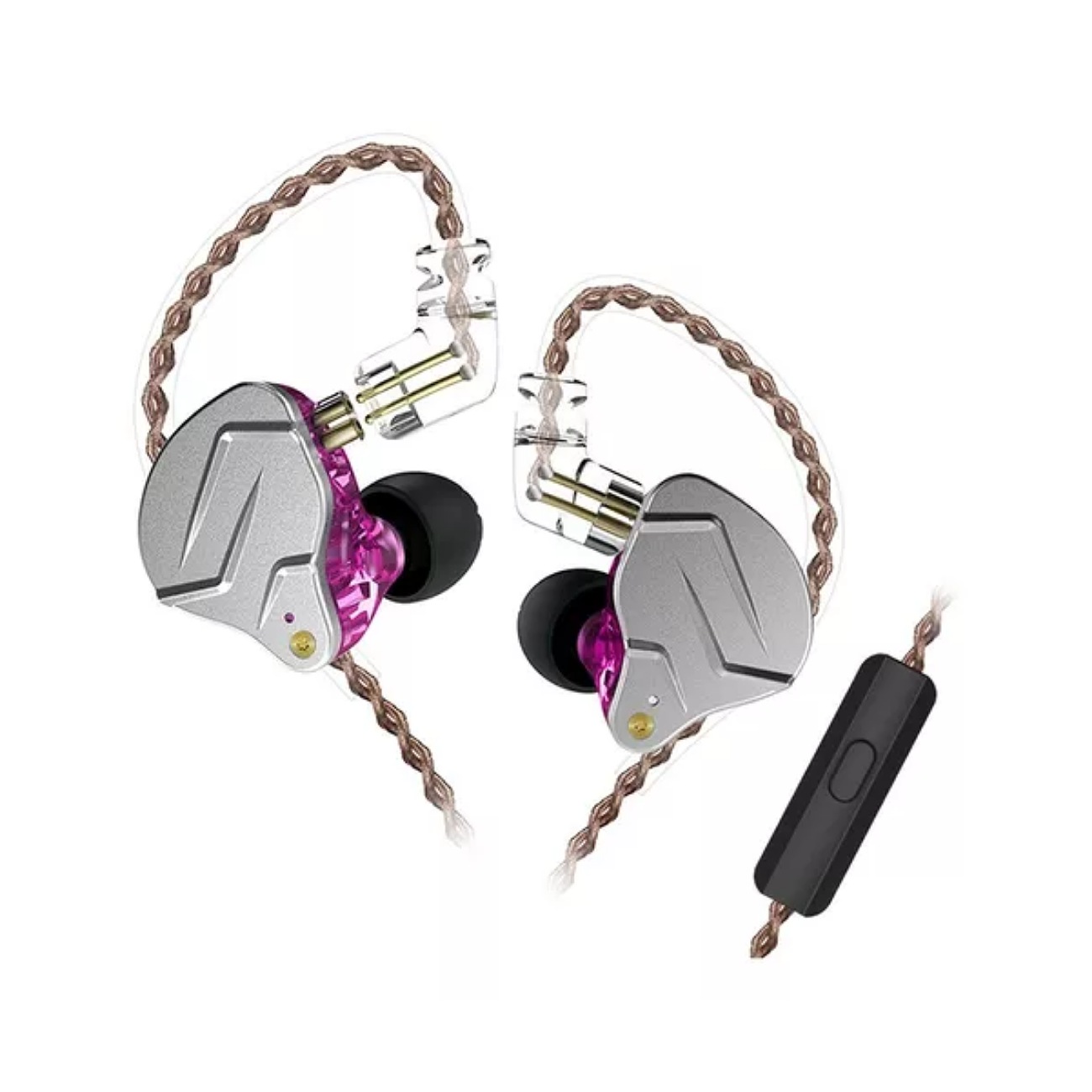Audífonos in-ear gamer KZ Auriculares con cable ZSN Pro with mic violeta