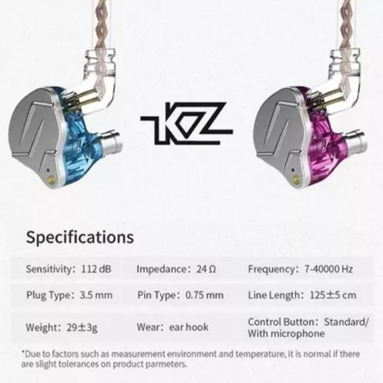 Audífonos in-ear gamer KZ Auriculares con cable ZSN Pro with mic violeta