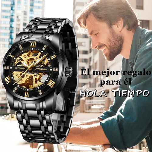 Reloj Automático Esqueleto Acero Inoxidab Impermeable Hombre