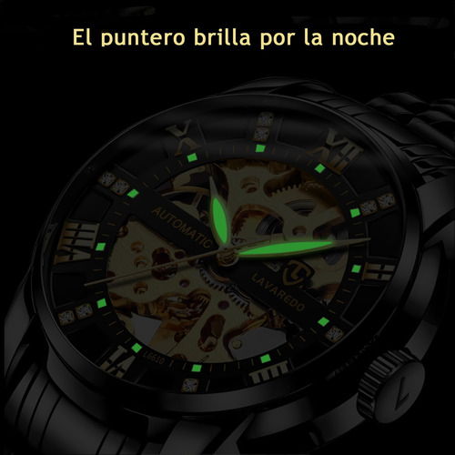 Reloj Automático Esqueleto Acero Inoxidab Impermeable Hombre