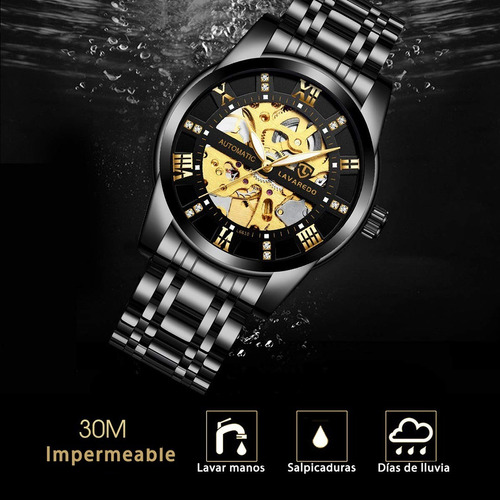 Reloj Automático Esqueleto Acero Inoxidab Impermeable Hombre