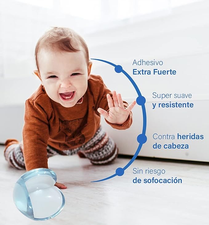 [16 Piezas] Protectores Esquinas Y Bordes Transparentes para Bebes y Niños, Adhesivo Pegamento Fuerte Resistente y Duradero, contra Heridas Cabeza, Mesas, Muebles, Seguridad Bebe.