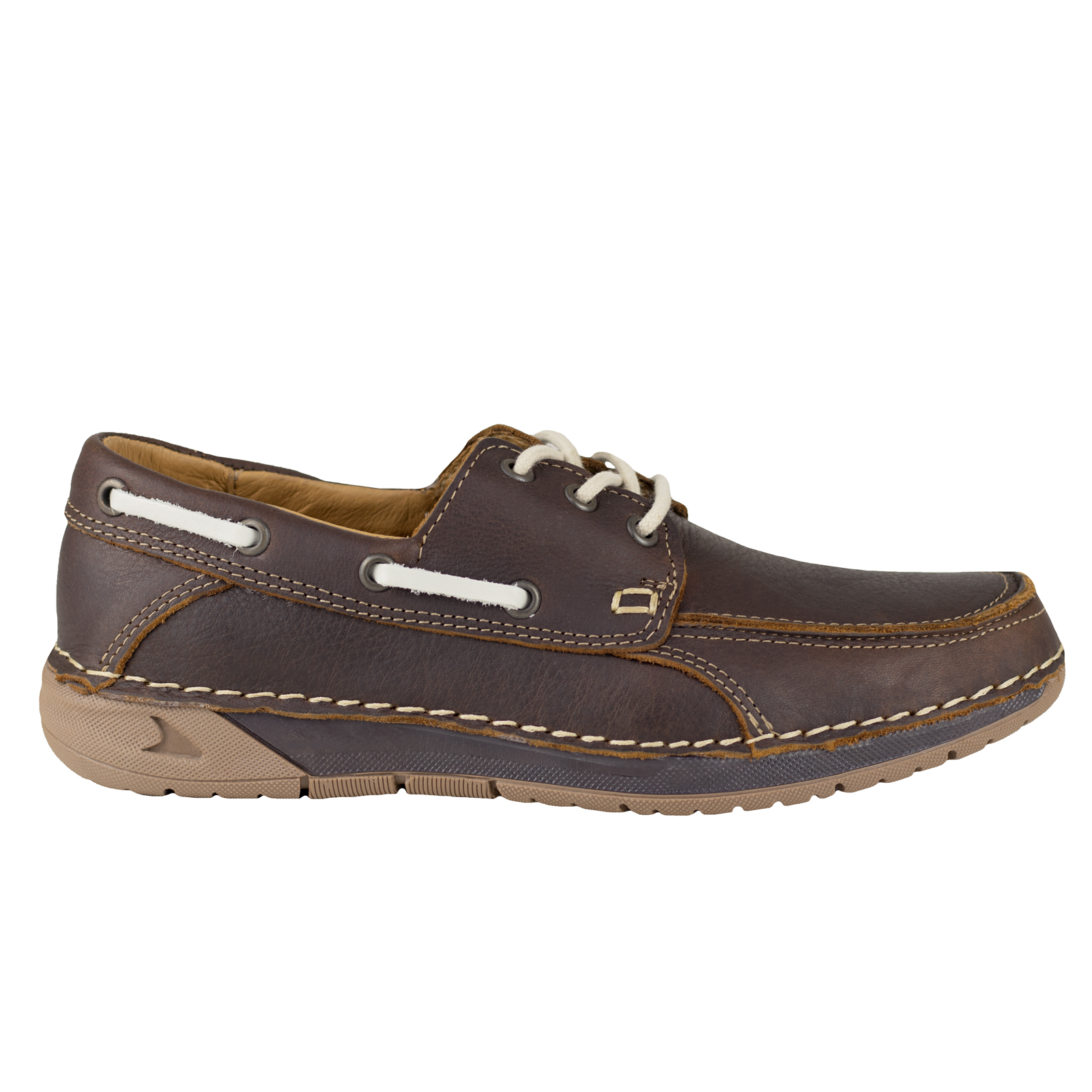 Zapato Náutico Para Hombre Lobo Solo 8438 Brown Piel Cocida