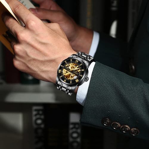 Reloj Automático Esqueleto Acero Inoxidab Impermeable Hombre