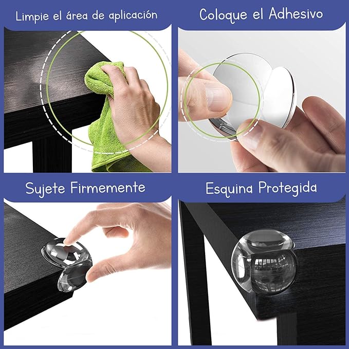 [16 Piezas] Protectores Esquinas Y Bordes Transparentes para Bebes y Niños, Adhesivo Pegamento Fuerte Resistente y Duradero, contra Heridas Cabeza, Mesas, Muebles, Seguridad Bebe.
