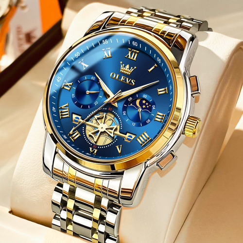 Reloj De Cuarzo Para Hombre Cronógrafo Tourbillon Luminoso