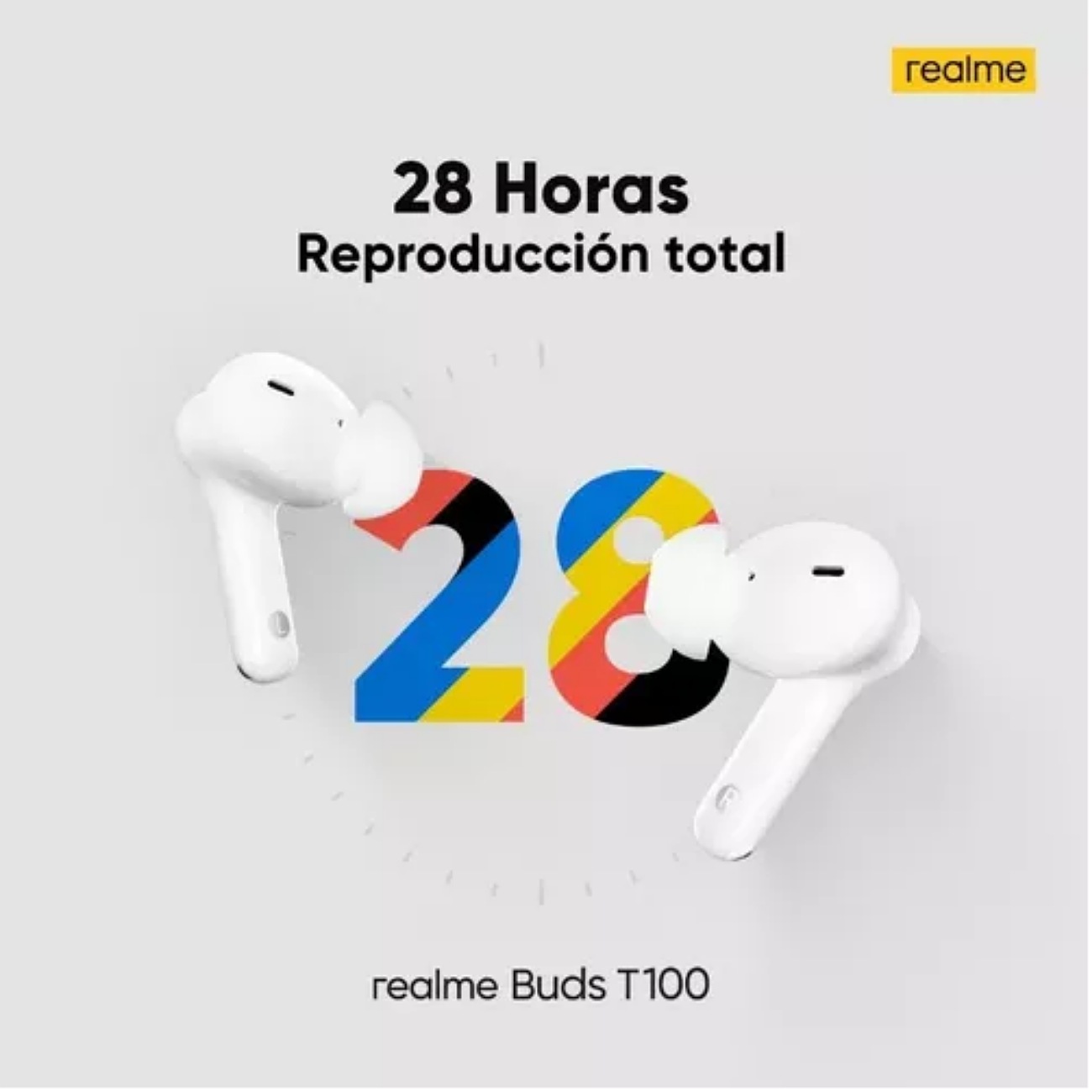 Auriculares Realme TechLife Buds T100, color negro