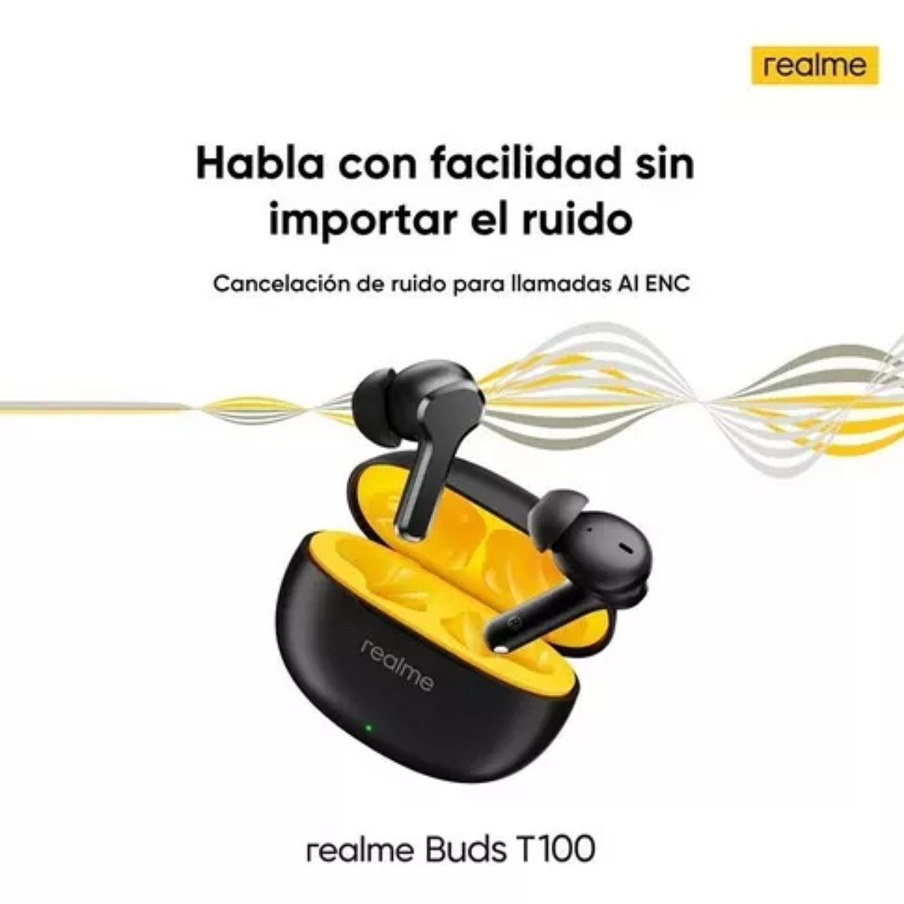 Auriculares Realme TechLife Buds T100, color negro
