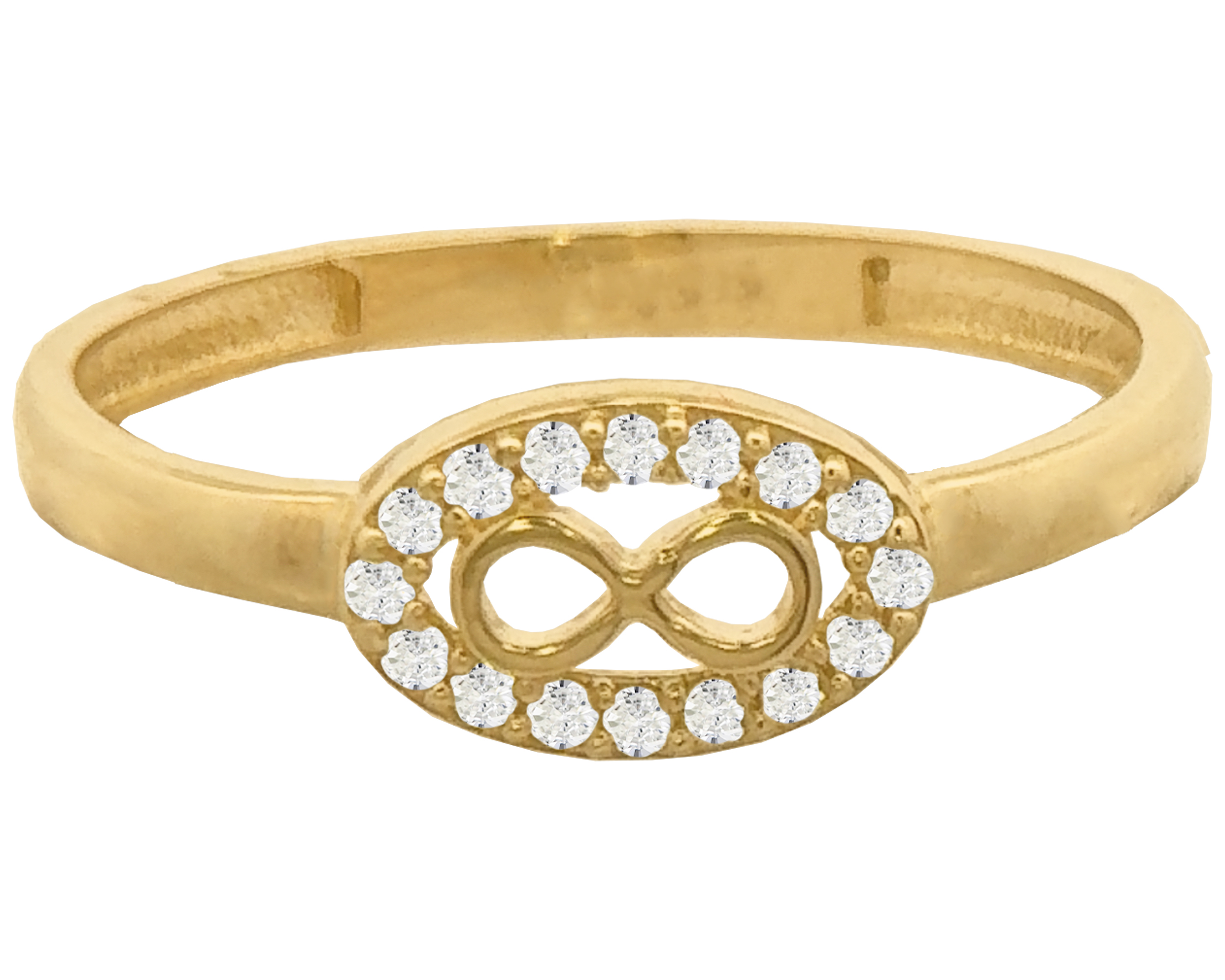 Anillo Oro 10k Horoz Rombo Infinito #7 Si194.