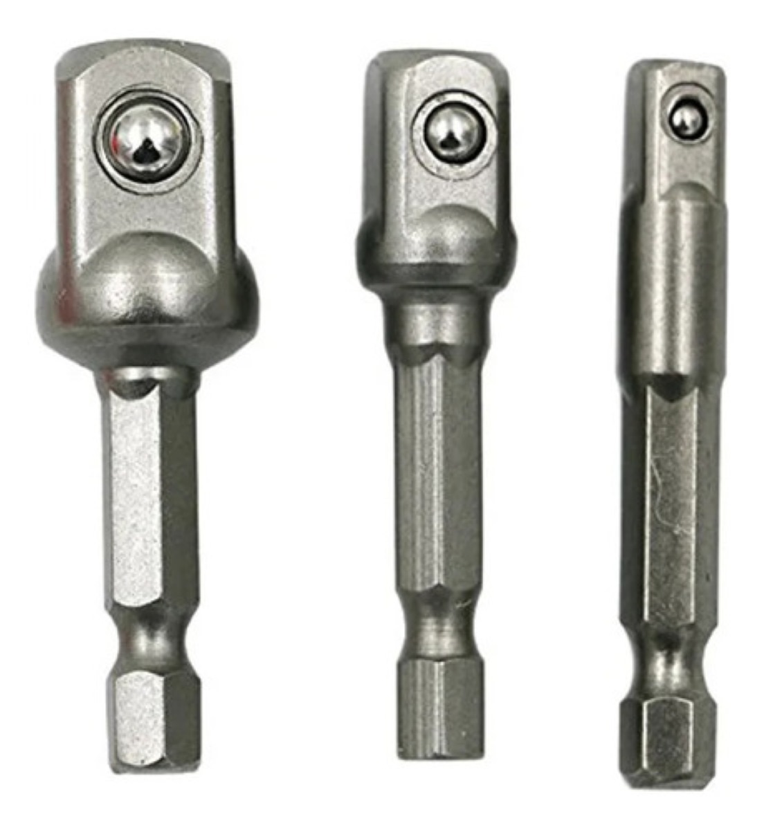 3pcs Juego Adaptadores Taladro Dado 1/4'' 3/8'' Y 1/2''