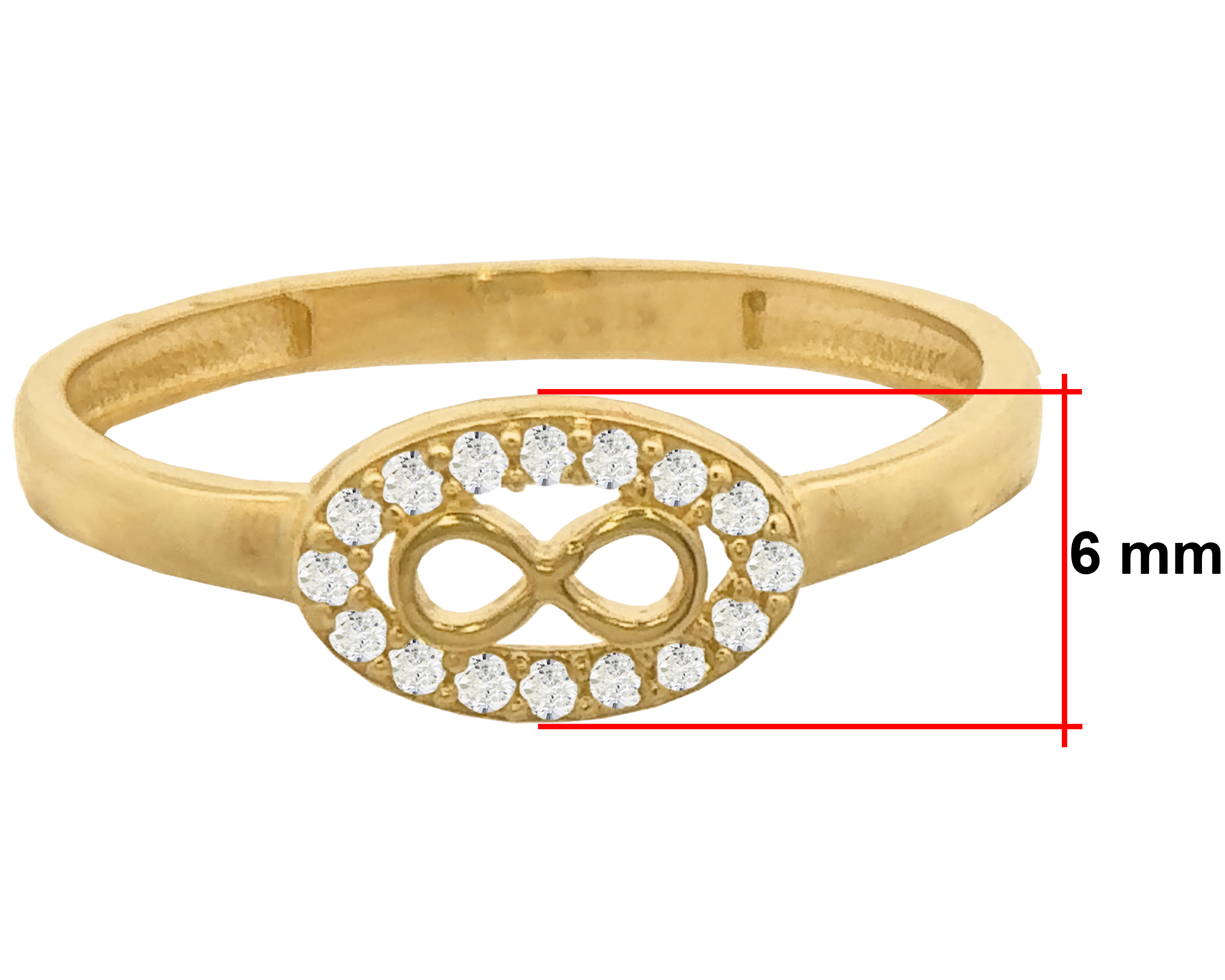 Anillo Oro 10k Horoz Rombo Infinito #7 Si194.