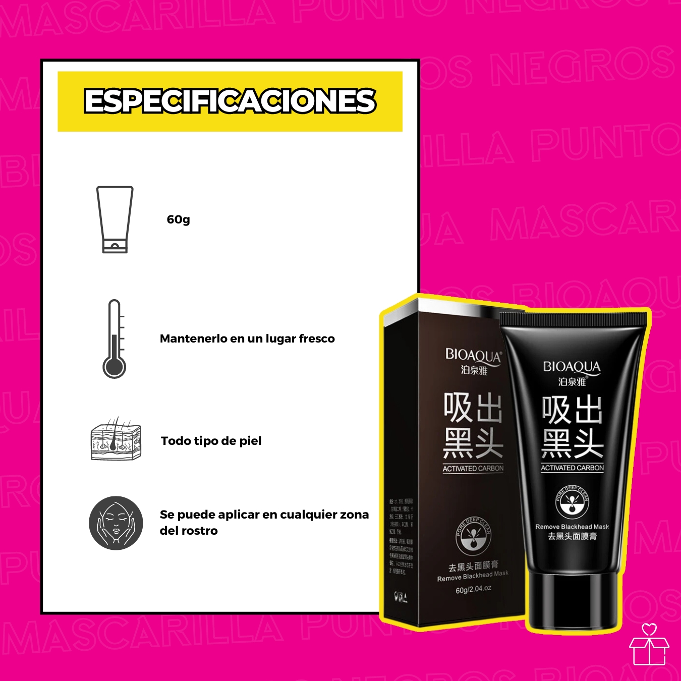 Mascarilla Para Puntos Negros Carbon Activado.