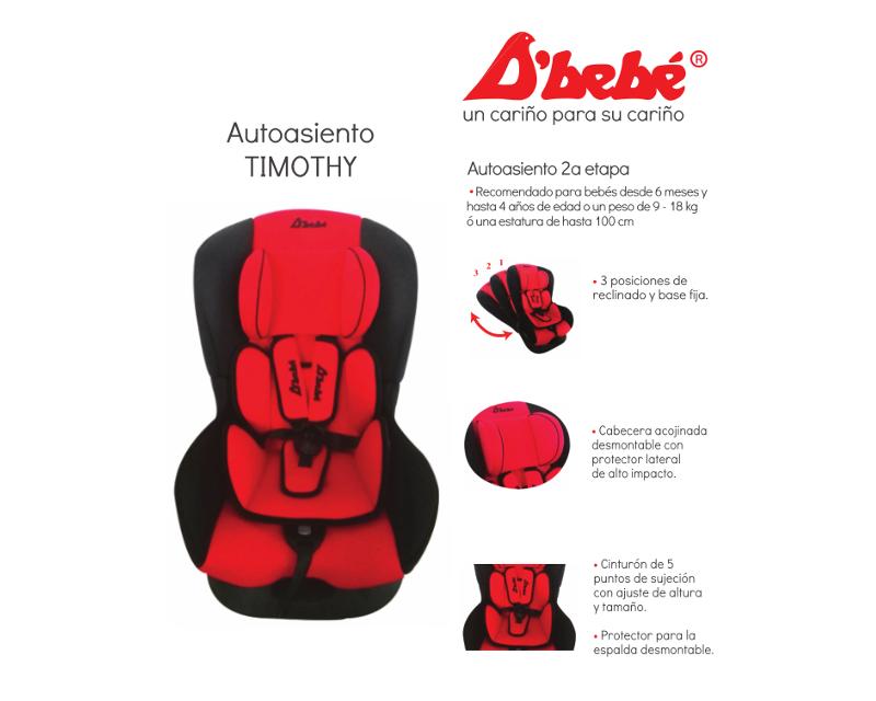Autoasiento DBEBE CONFORT Rojo.