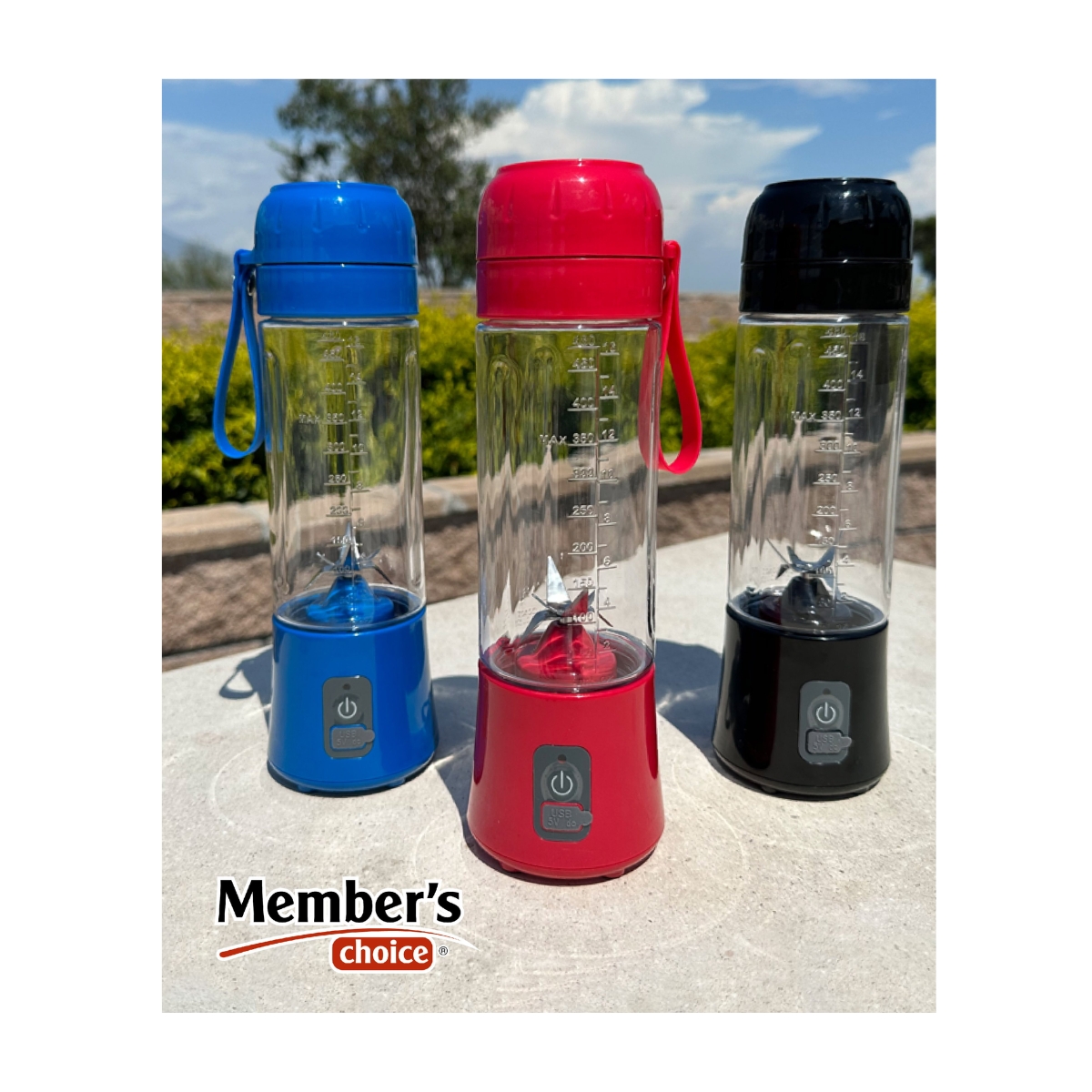 Licuadora Portátil Member's Choice 480ml Recargable Con Filtro - Multicolor.