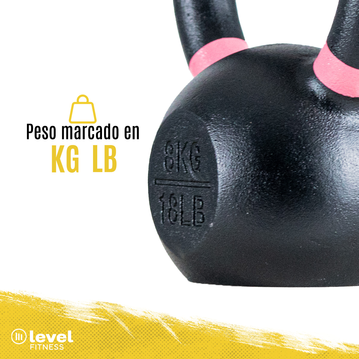 Pesa Rusa Kettlebell De 8 Kg/18 Libras Fitness Gym Color ROSA