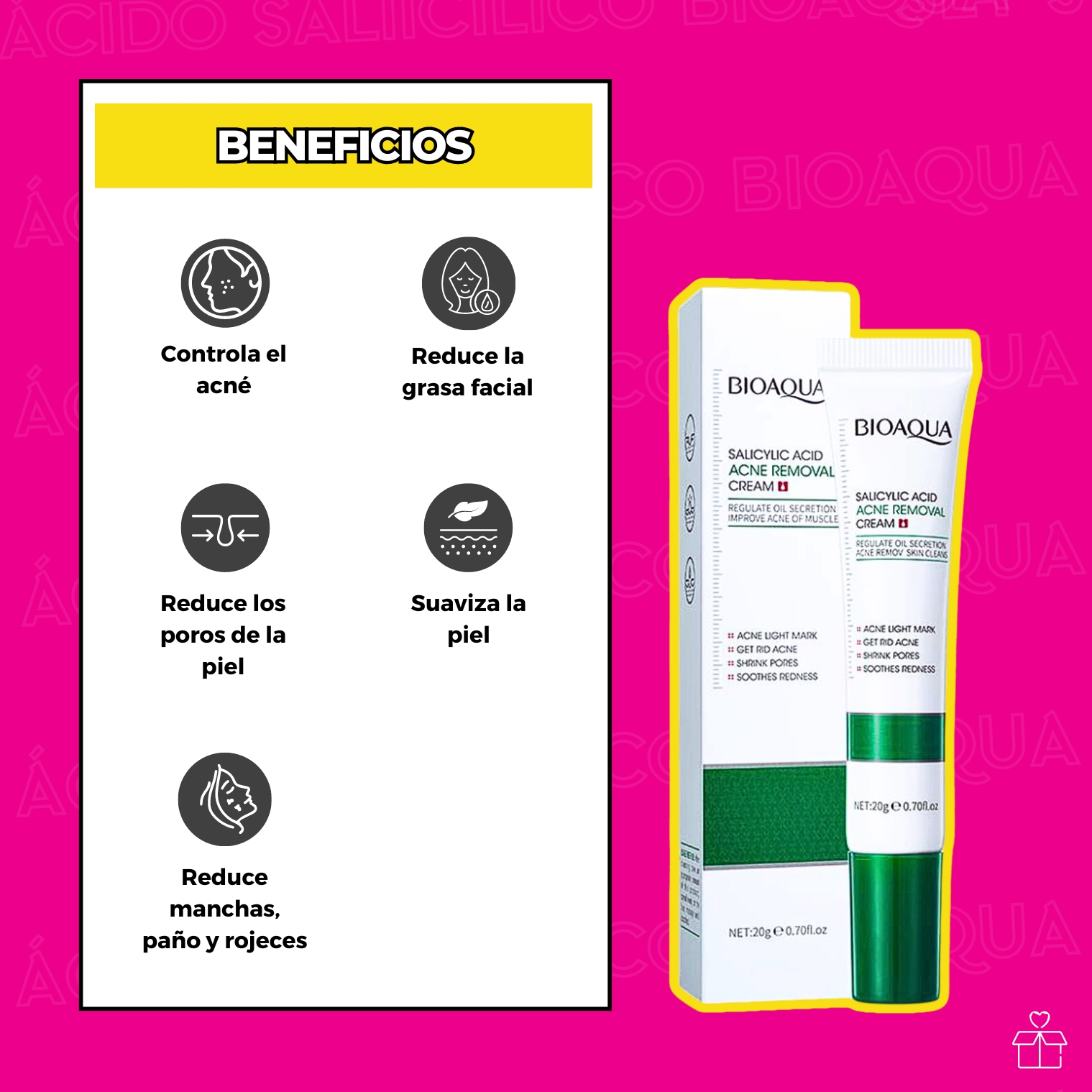 Crema con Ácido Salicílico Para Ácne.