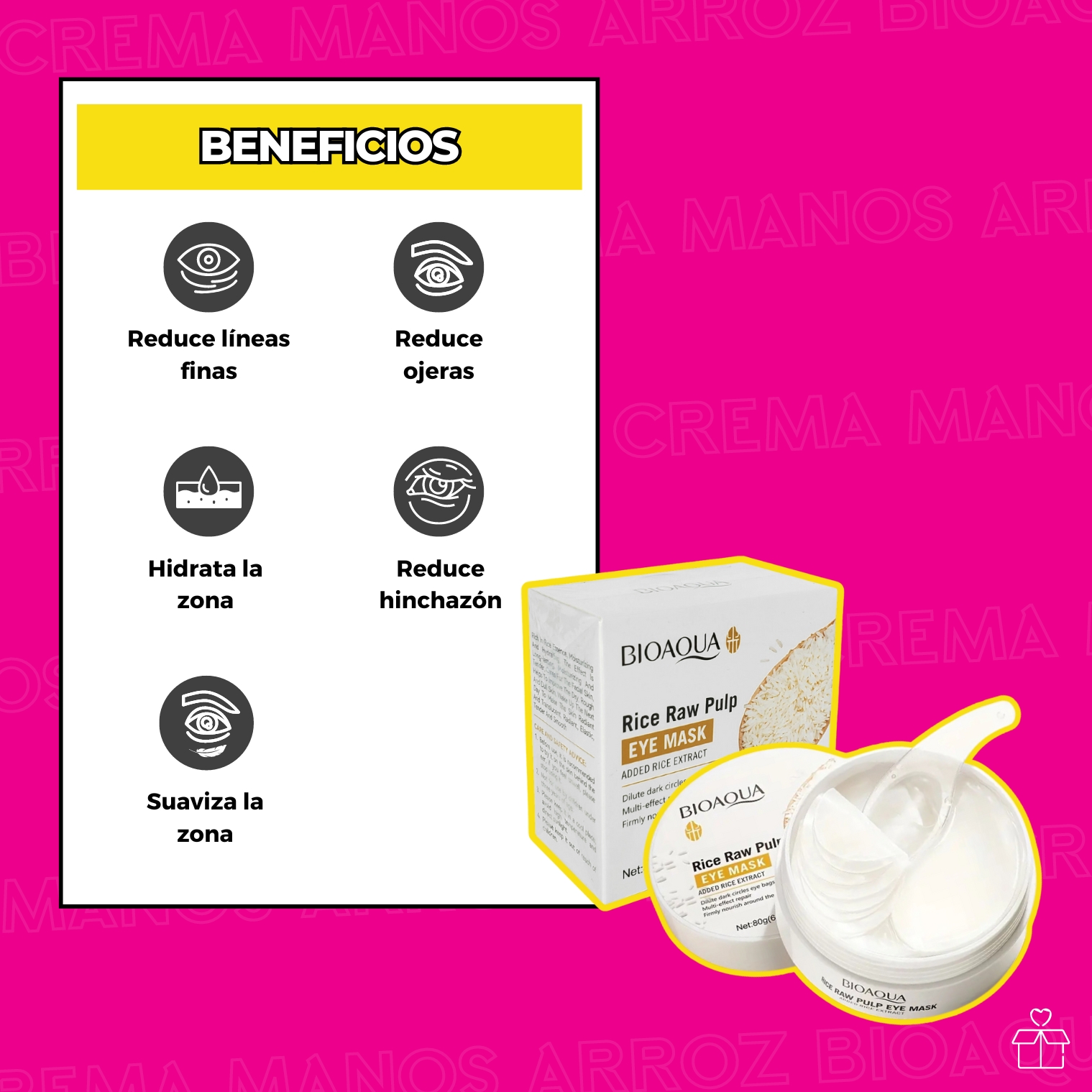 Parches De Ojos con Arroz Ojeras.