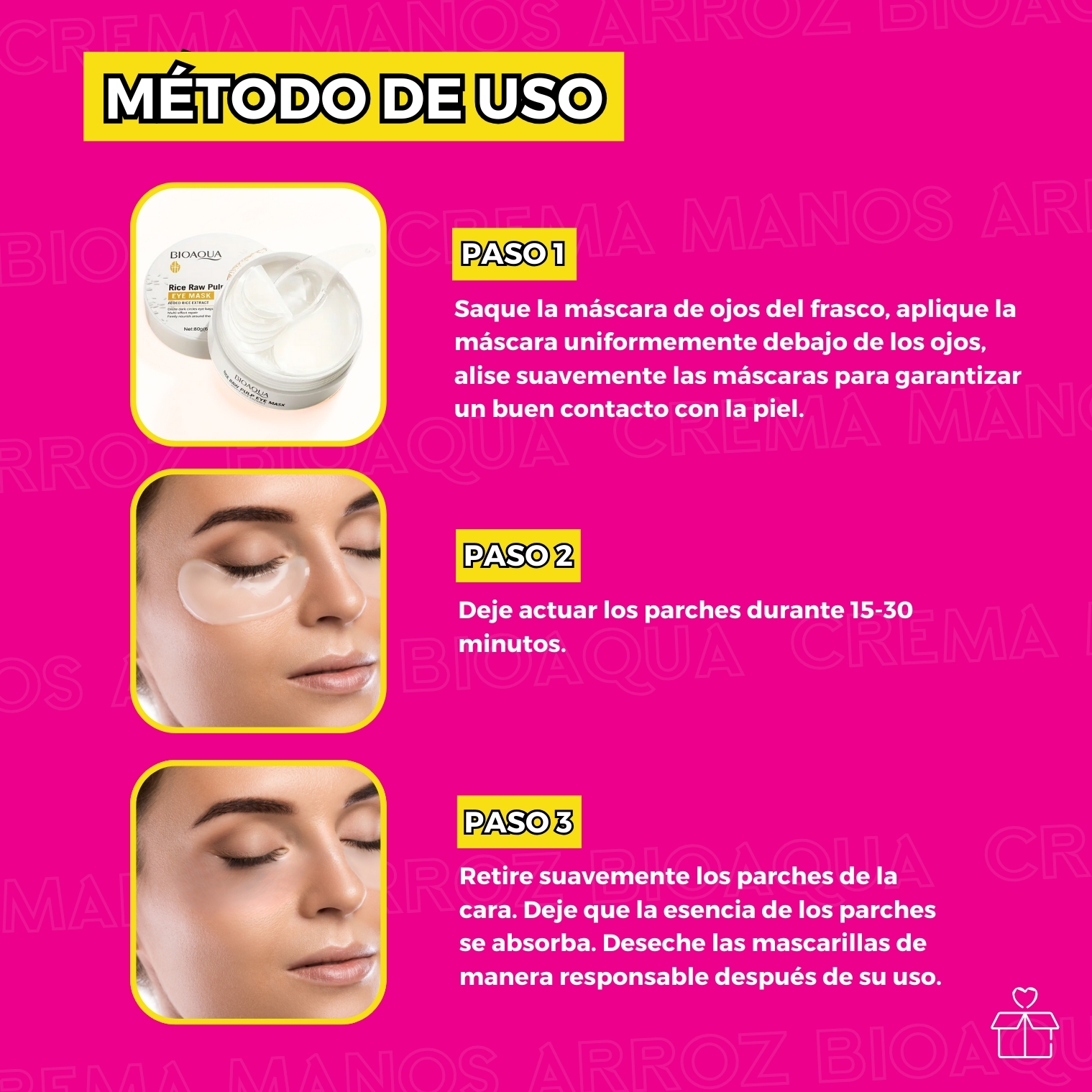 Parches De Ojos con Arroz Ojeras.