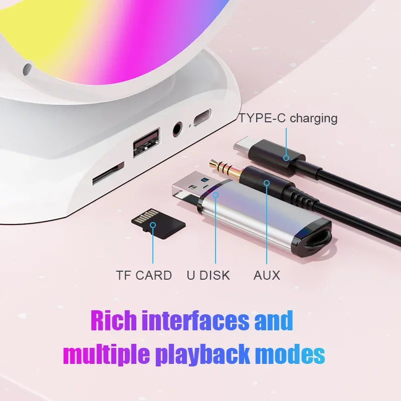 Bocina Karaoke Inalámbrica con Lámpara y Micrófono (Negro)